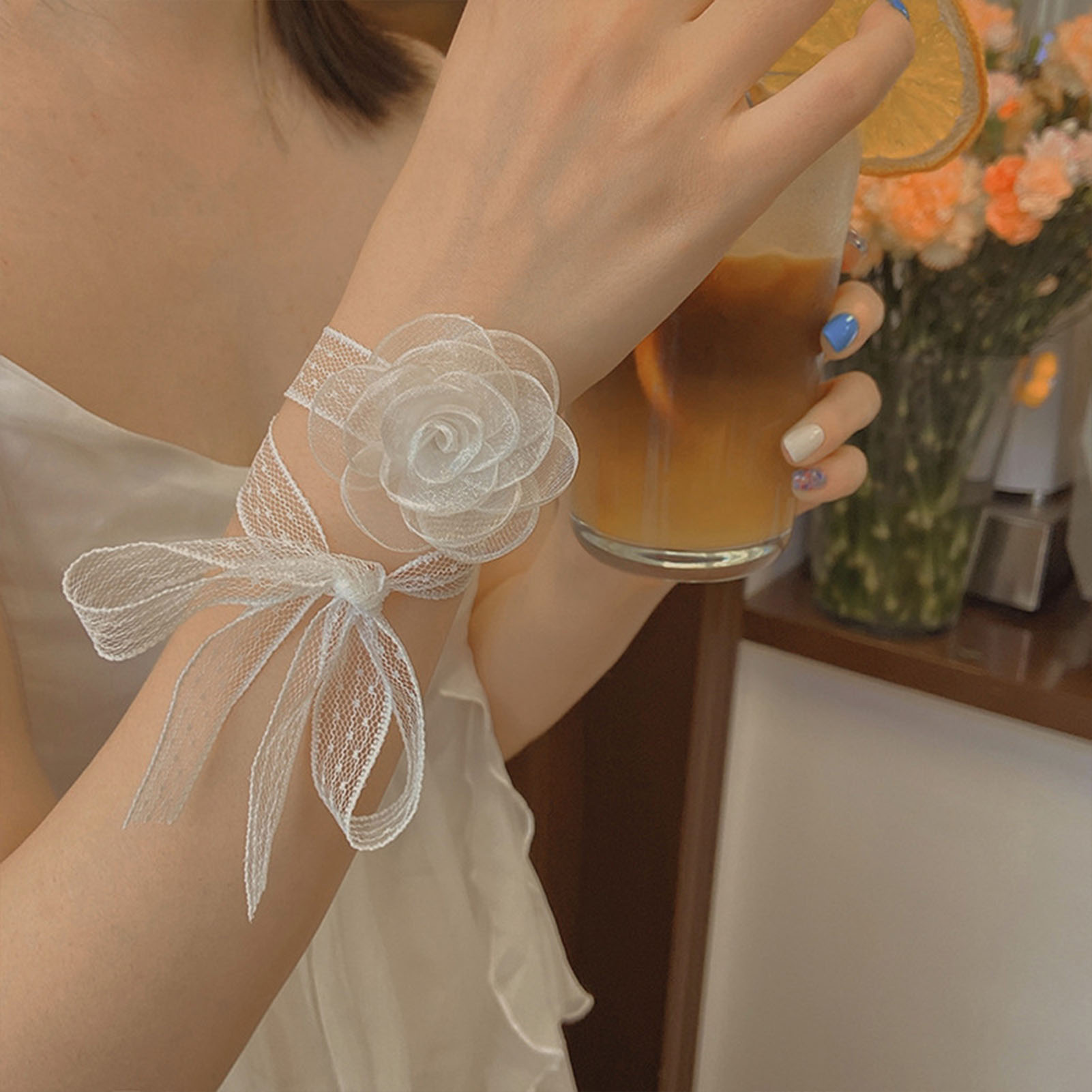 ที่คาดผมผูกโบว์ลูกไม้ประดับดอก - Lace Ribbon Trim บทวิจารณ์และราคา