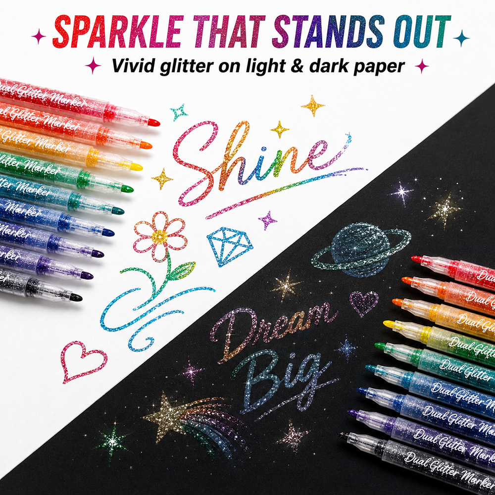 ปากกากลิตเตอร์สองหัว 12 ชิ้น 2 - Glitter Vinyl Roll บทวิจารณ์และราคา