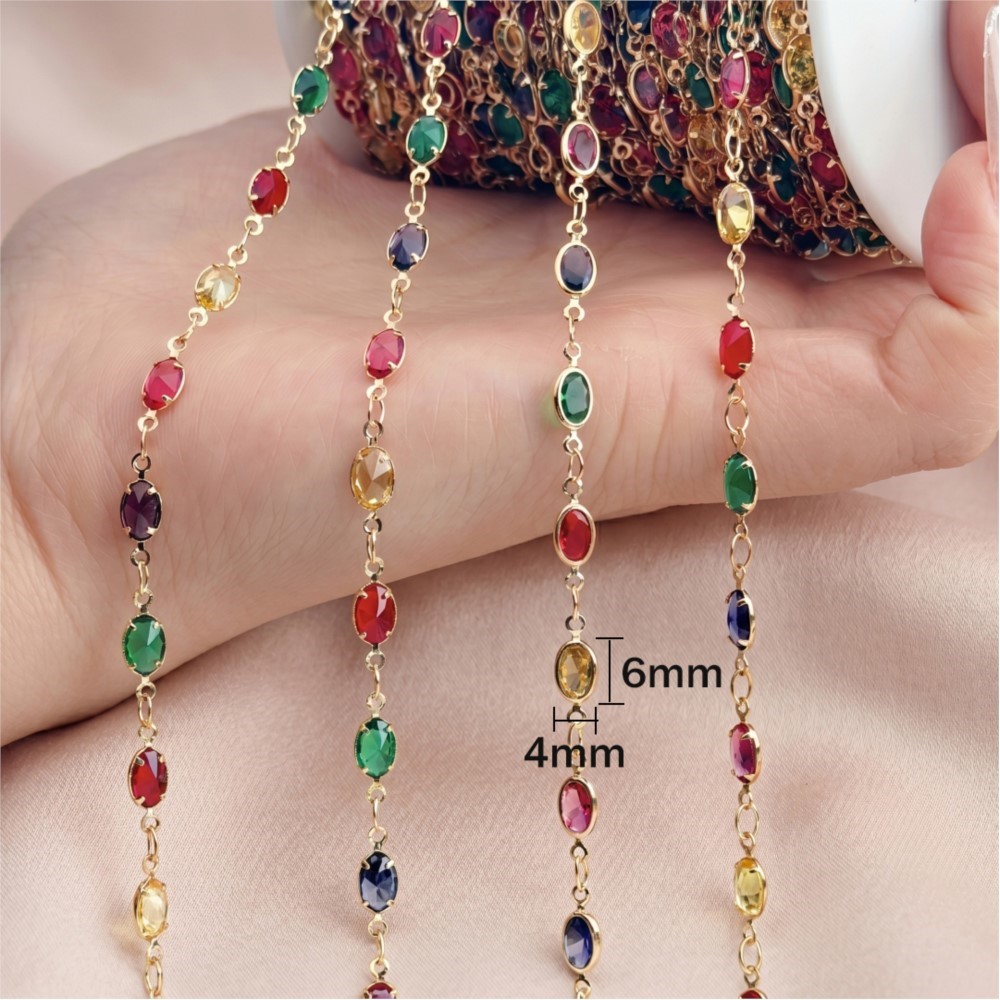โซ่ทองเหลืองชุบทองรูปทรงสี่เหล - Pearl Trim Chain บทวิจารณ์และราคา