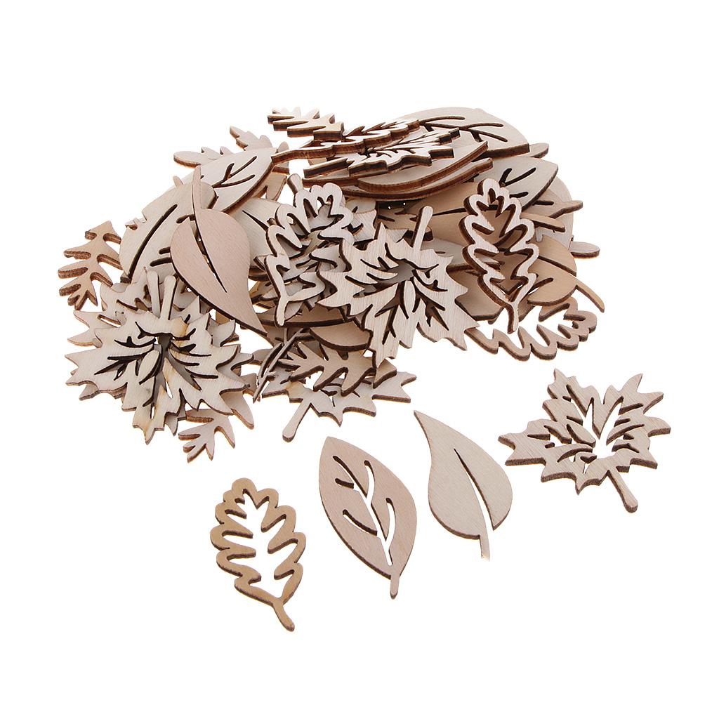 อุปกรณ์ตกแต่งใบไม้จากไม้50ชิ้น - Christmas Craft Embellishment บทวิจารณ์และราคา