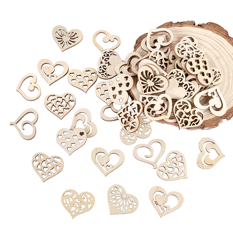 50/100pcs Hollowed รูปแบบหัวใจ - Craft Embellishments บทวิจารณ์และราคา