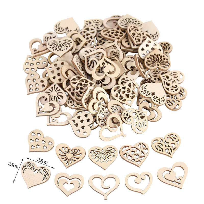 50/100pcs Hollowed รูปแบบหัวใจ - Craft Embellishments บทวิจารณ์และราคา