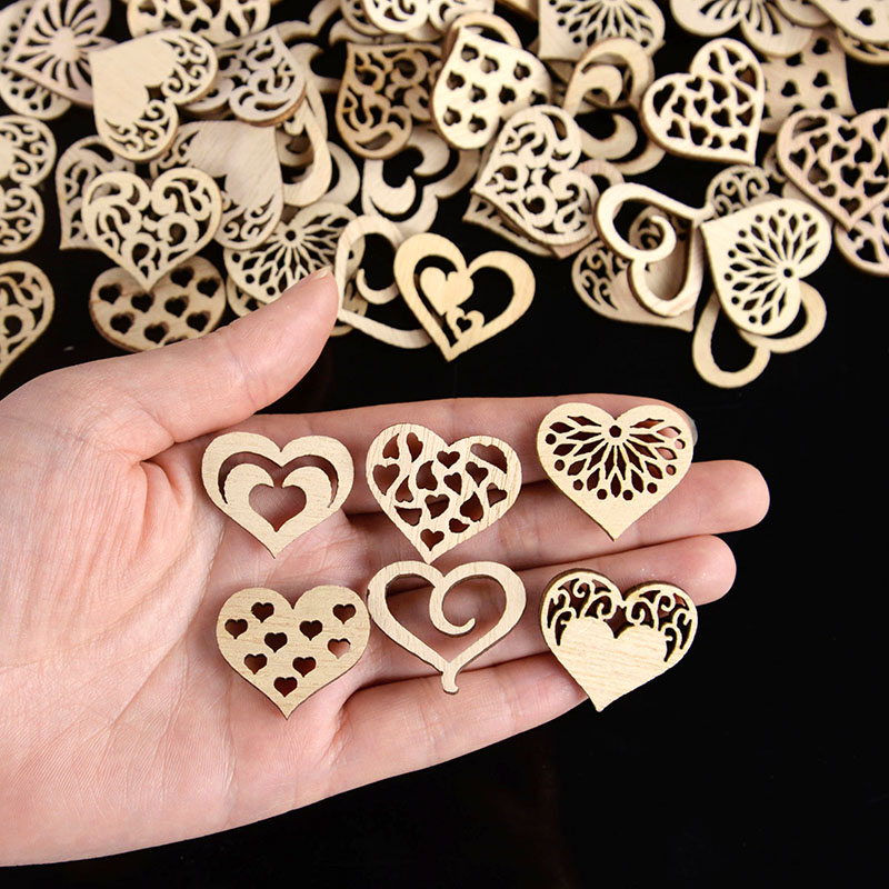 50/100pcs Hollowed รูปแบบหัวใจ - Craft Embellishments บทวิจารณ์และราคา
