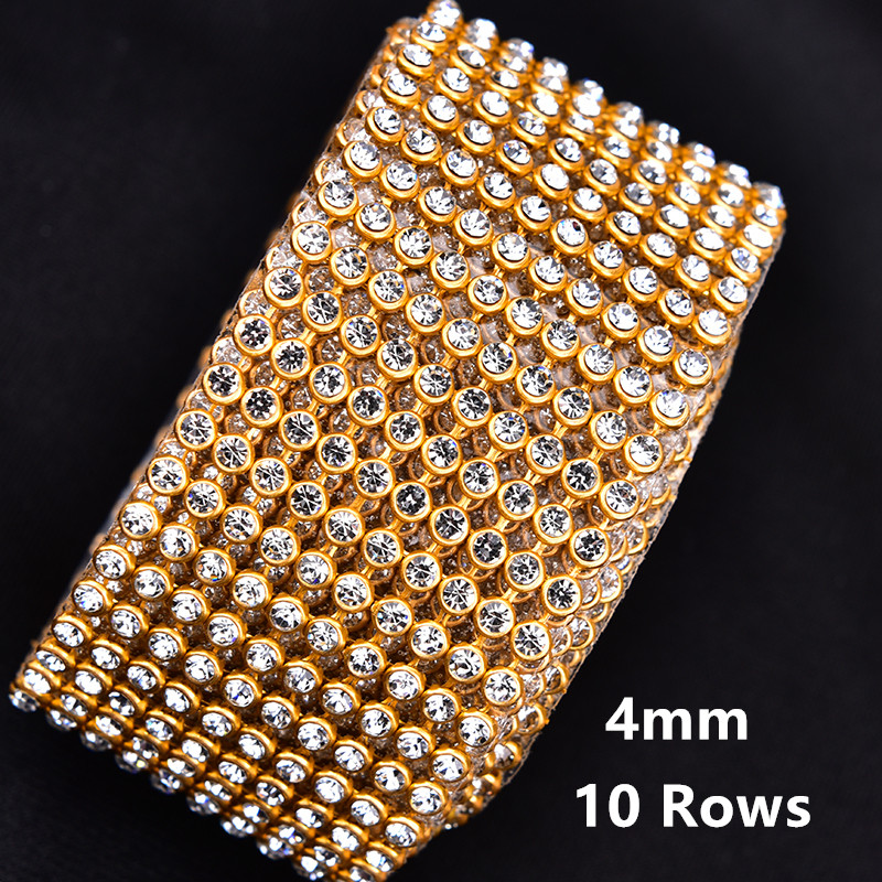 4 มม.2/5/10 แถวคริสตัลหินใสเทป - Hotfix Rhinestone Sheet บทวิจารณ์และราคา