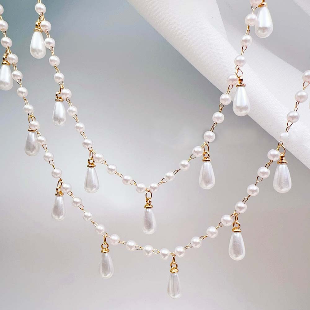 0.5M 1M เลียนแบบ Pearl Waterdr - Pearl Trim Chain บทวิจารณ์และราคา
