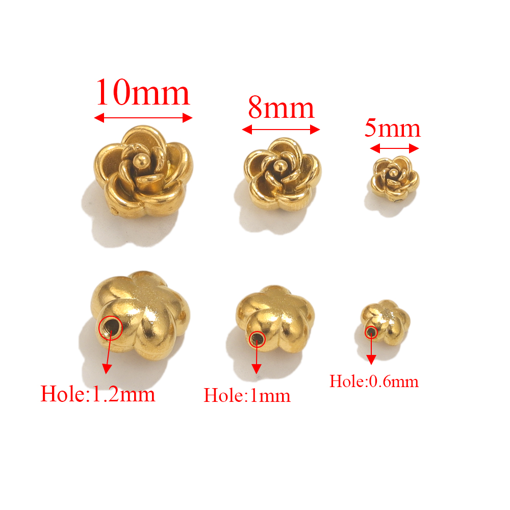 10pcs สแตนเลสสตีล Rose ดอกไม้  - Embellishment Crafts บทวิจารณ์และราคา
