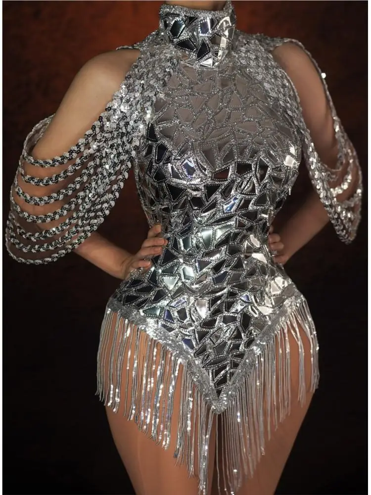 ชุดบอดี้สูทมีขอบประดับเลื่อมสี - Rhinestone Banding Trim บทวิจารณ์และราคา