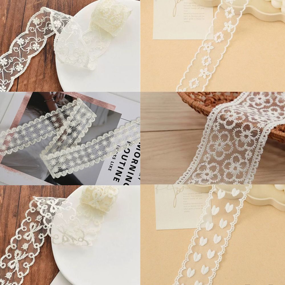 ริบบิ้นตกแต่งผ้าฝ้ายแท้ 5 หลา  - Lace Ribbon Trim บทวิจารณ์และราคา