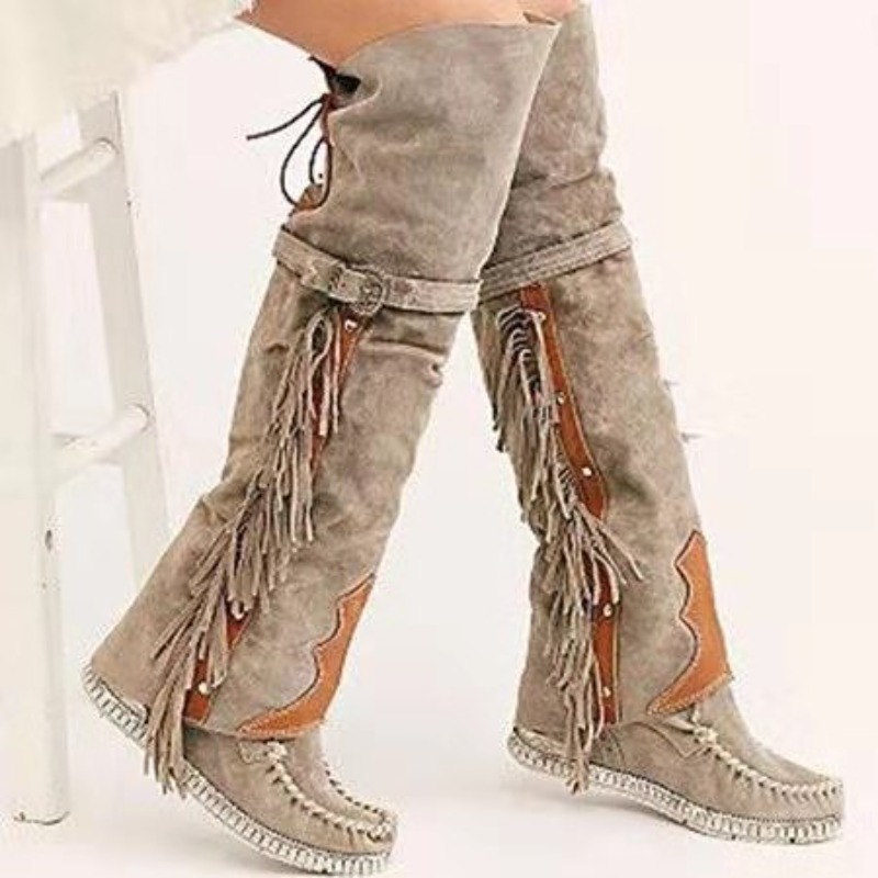 รองเท้าบูทผู้หญิงแบบใหม่ปี 202 - Tassel Fringe Trim บทวิจารณ์และราคา