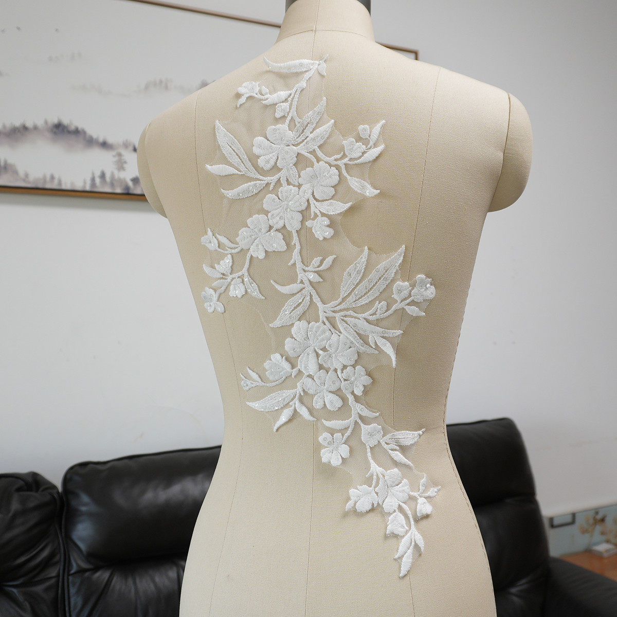 ผ้าปะติดลายดอกไม้สีขาวประดับเล - Craft Embellishments บทวิจารณ์และราคา
