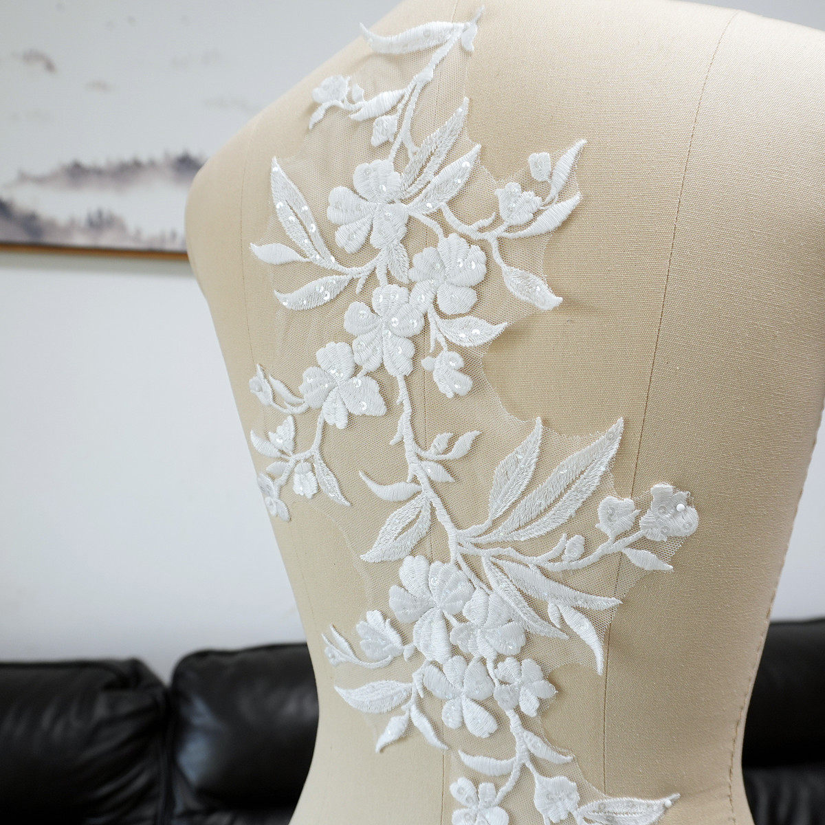 ผ้าปะติดลายดอกไม้สีขาวประดับเล - Craft Embellishments บทวิจารณ์และราคา